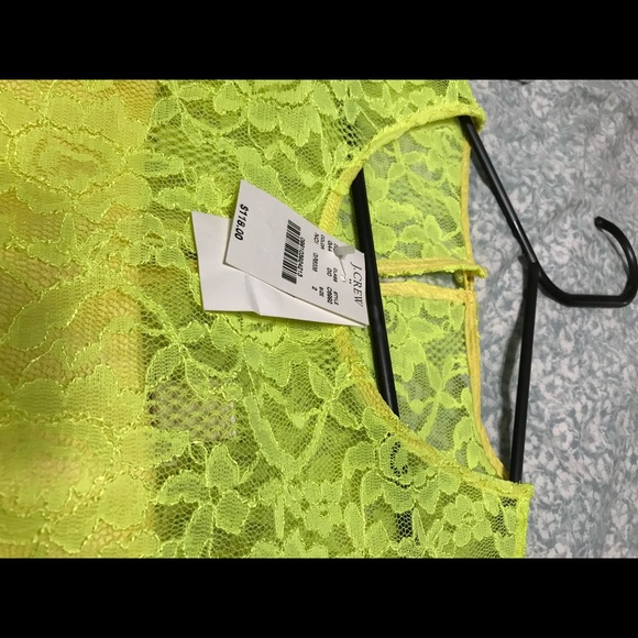 NWT J. Crew neon lace yellow shift dress size 2 - Picture 6 of 6